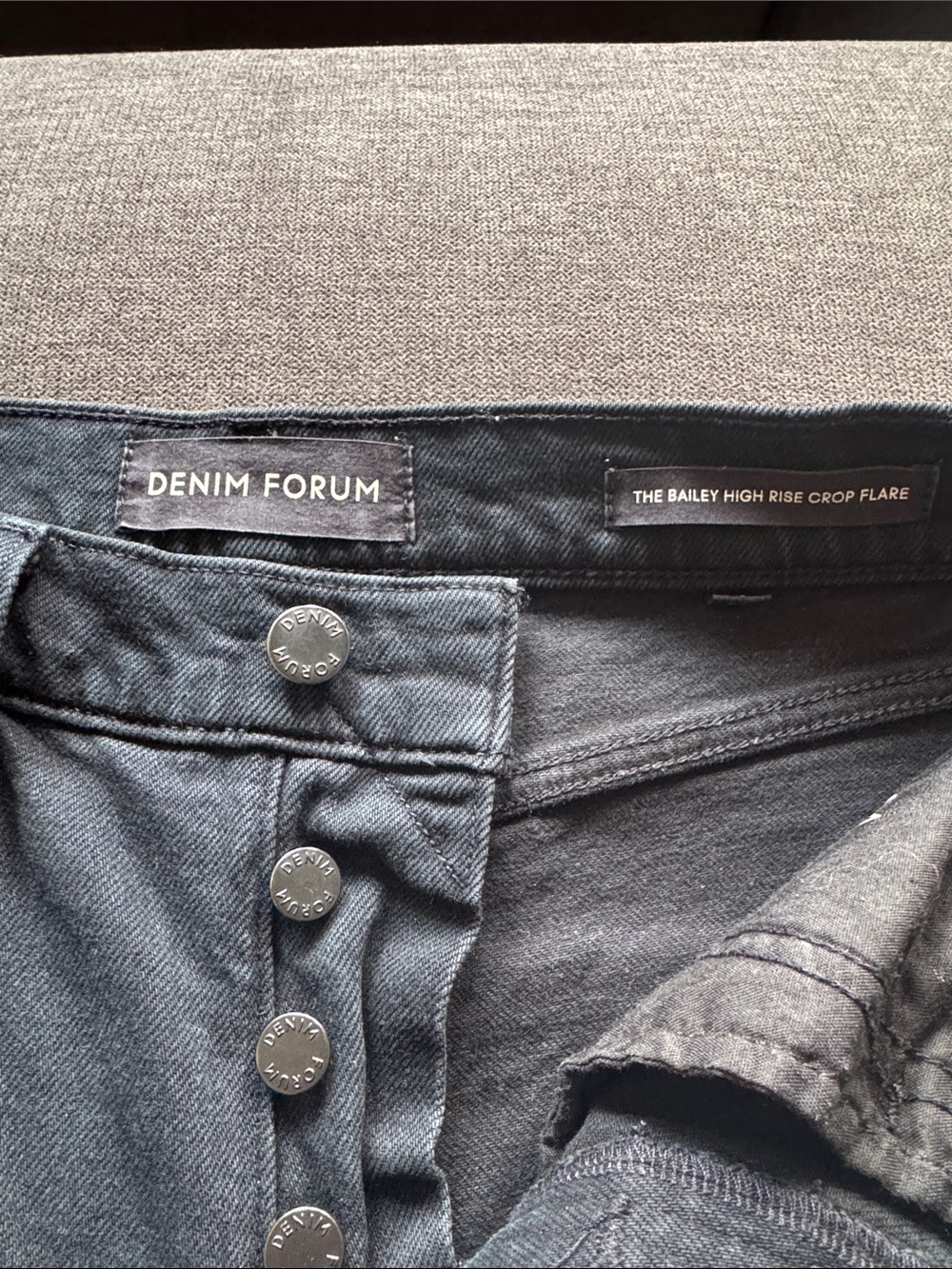 Aritzia Denim Forum Black High-Rise Crop Flare Jeans